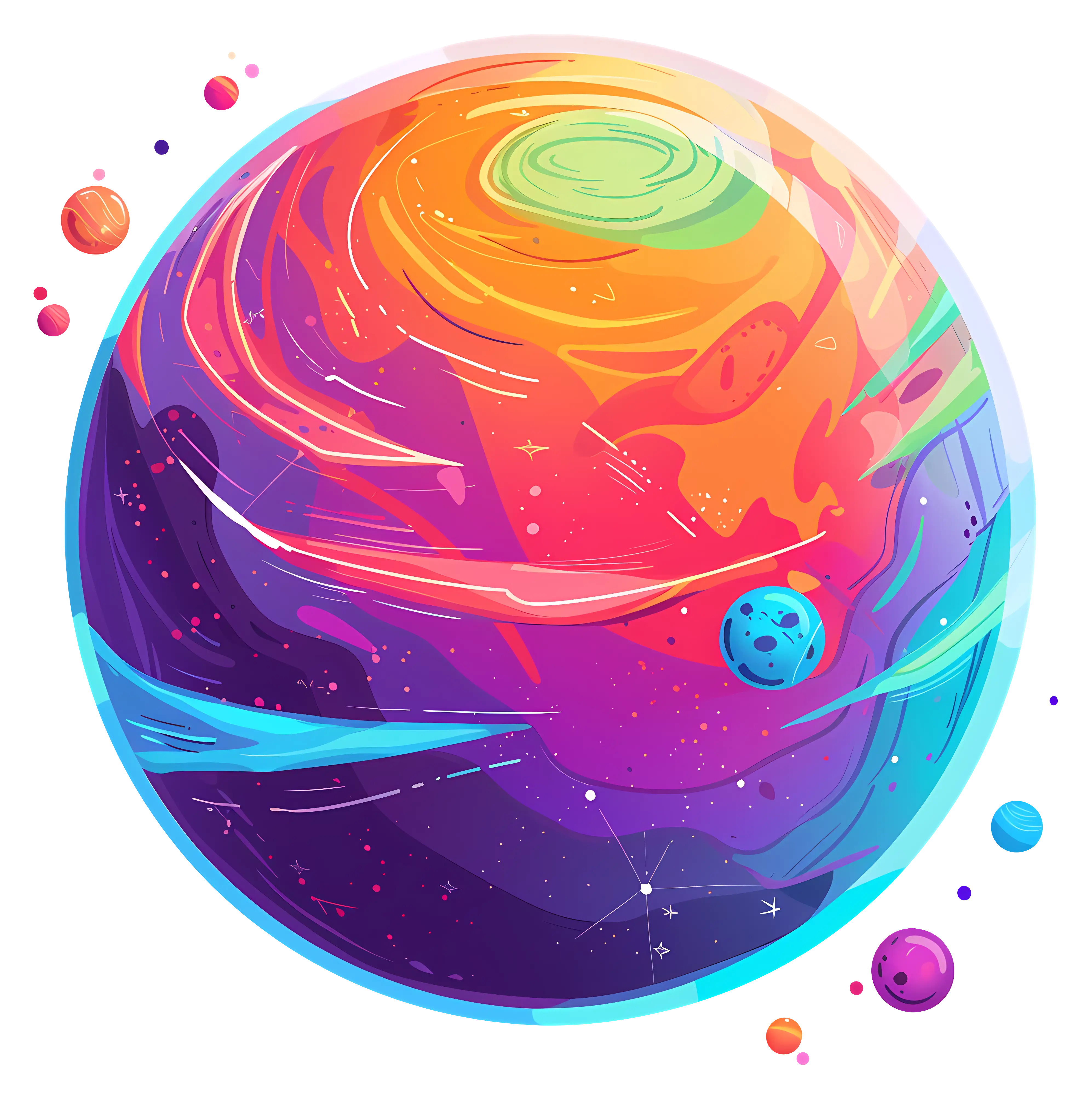Vibrant Colorful Planet in Space