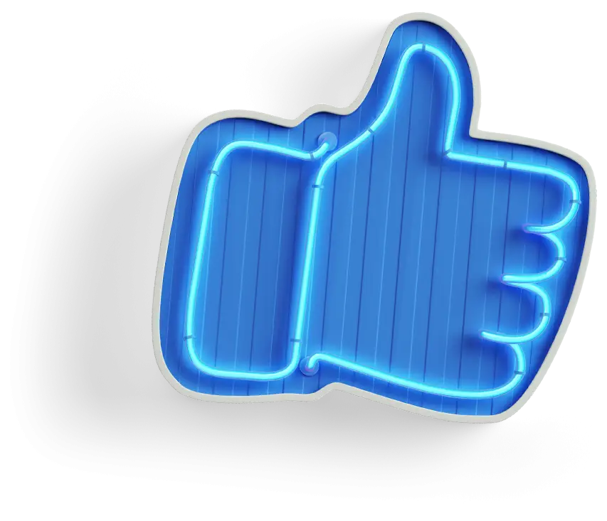 Blue Thumbs Up Symbol