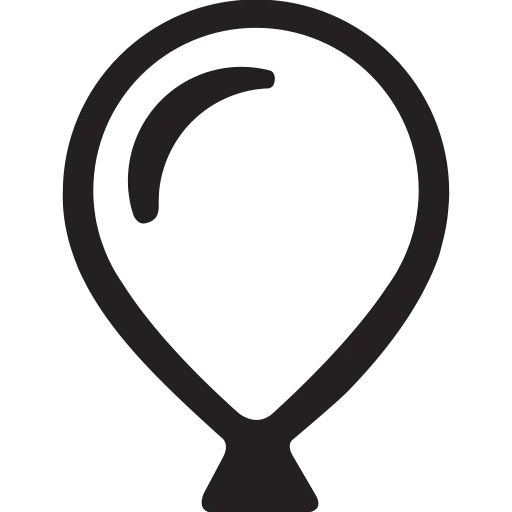 Black Balloon Symbol in Minimalist Style