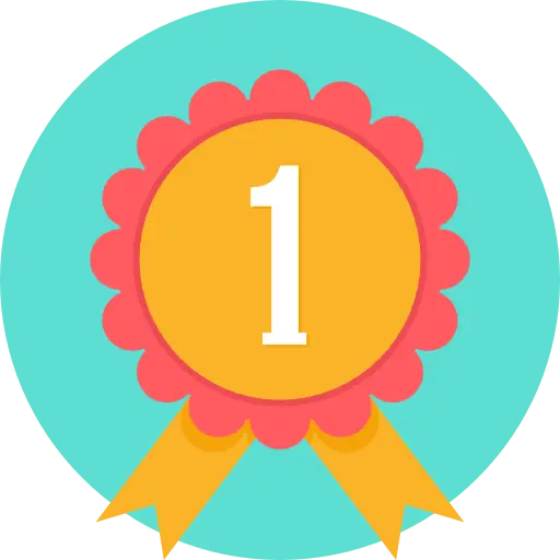 First Place Medal with Ribbons Icon