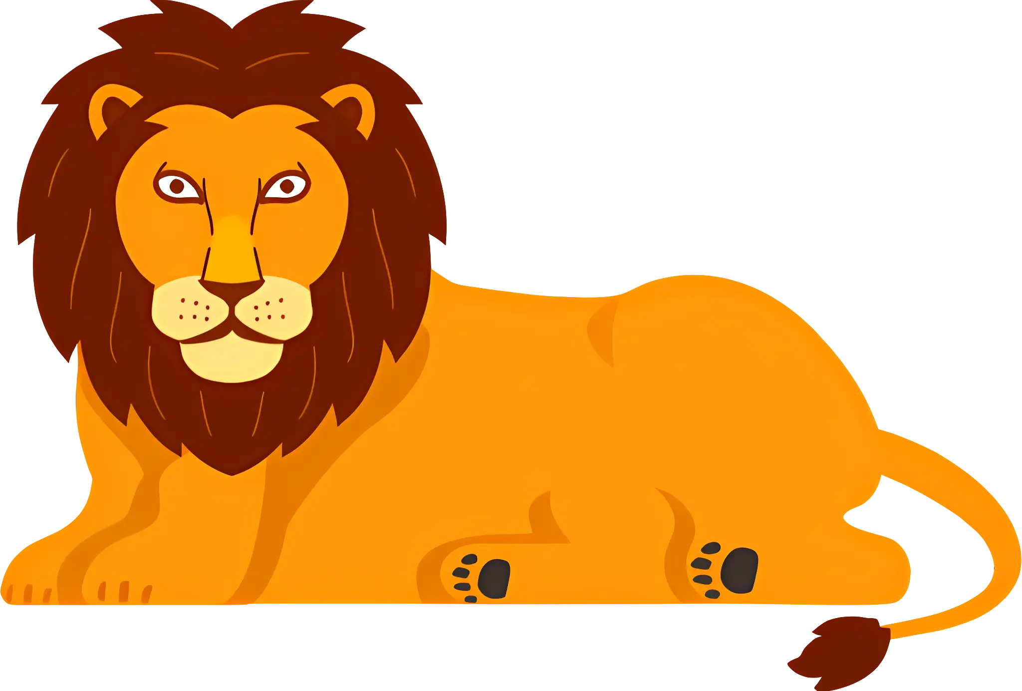 Cartoon Lion Illustration in Bold Colors