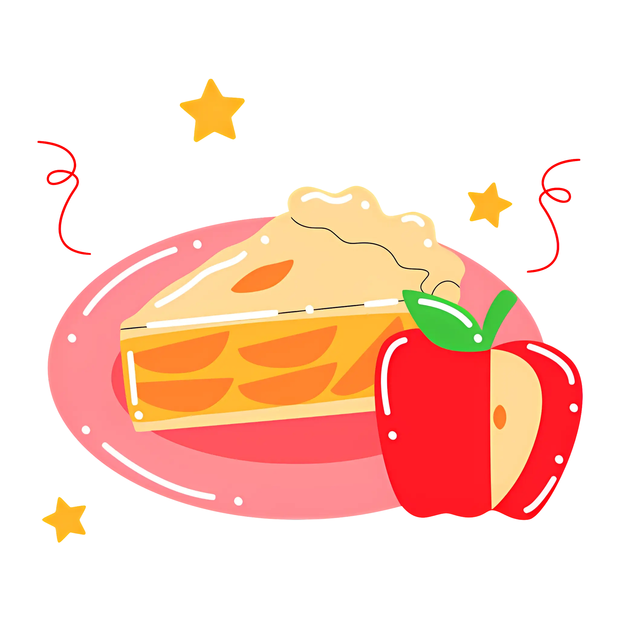 Apple Pie Slice with Fresh Apple for Thanksgiving