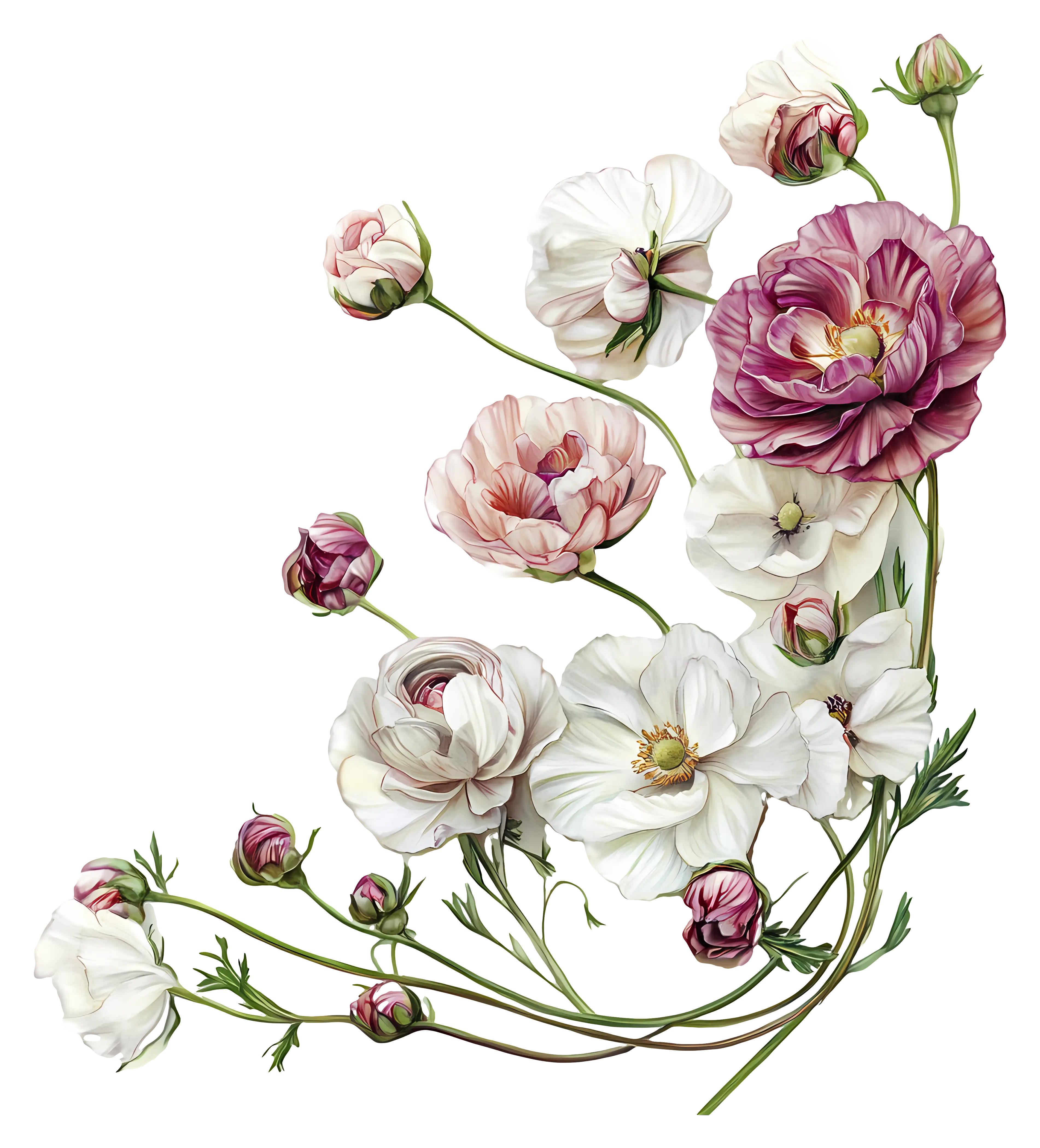 White and Pink Floral Arrangement