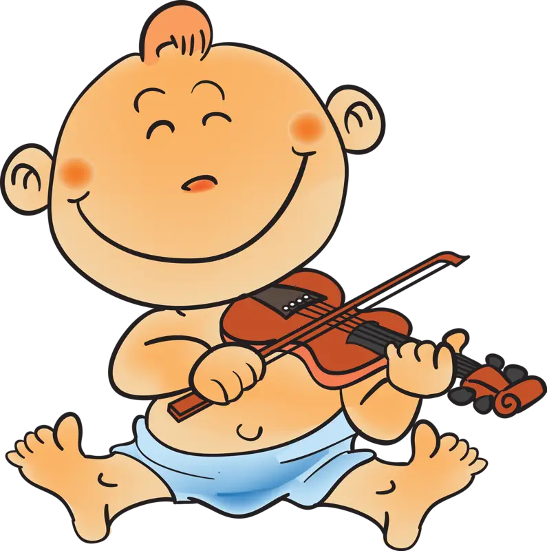 Cute Baby Playing Violin