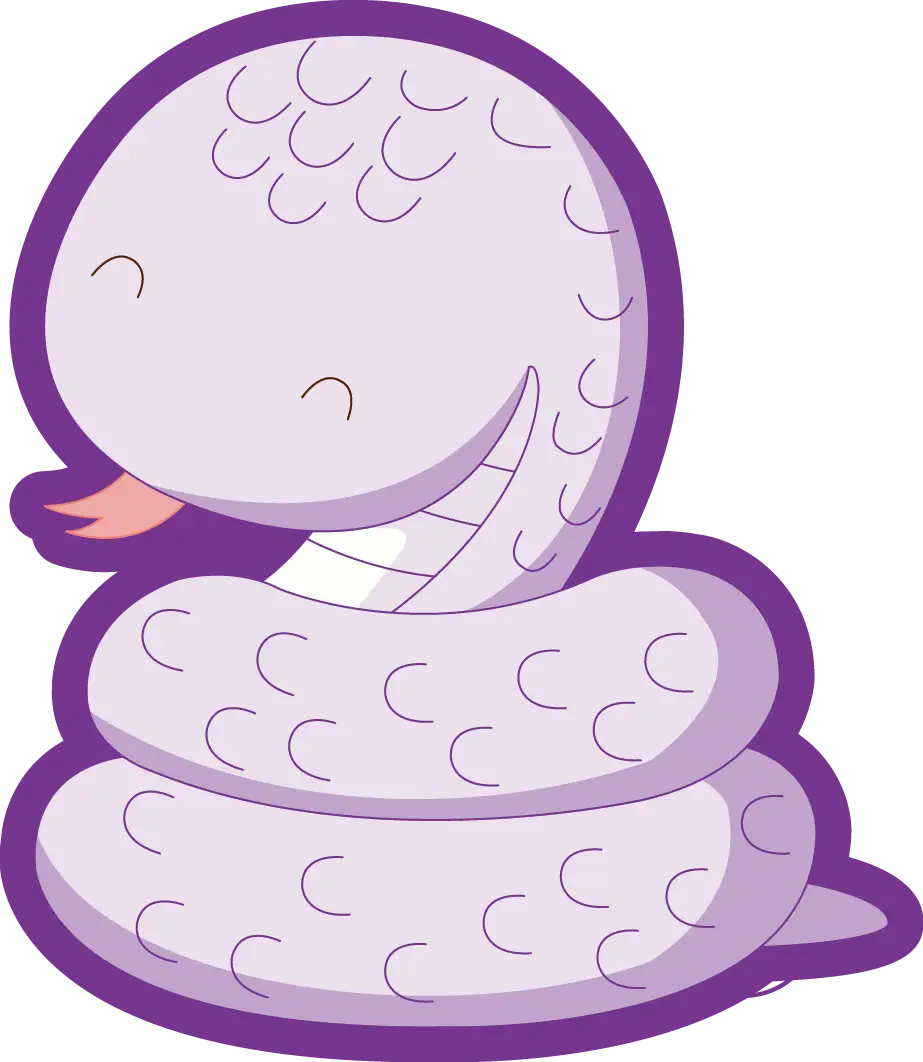 Cute Purple Cartoon Snake