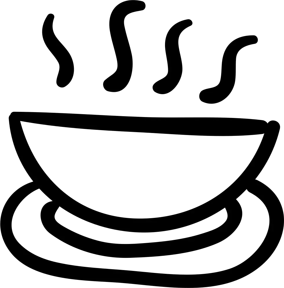 Minimalist Steaming Soup Bowl Outline