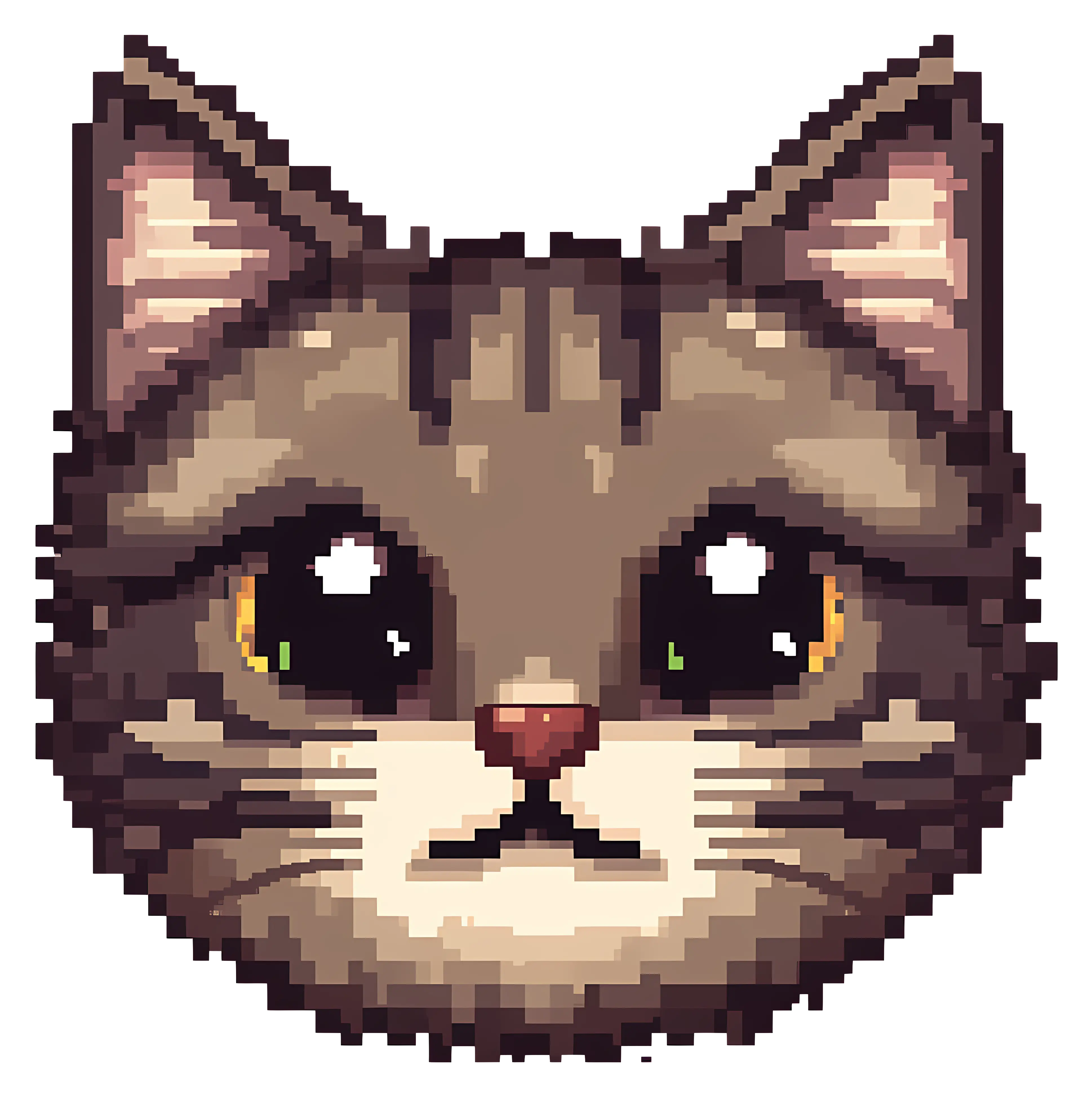 Pixel Art Cat Face