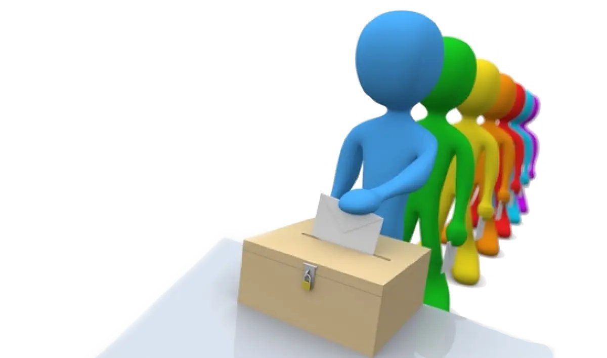 People Voting in a Line