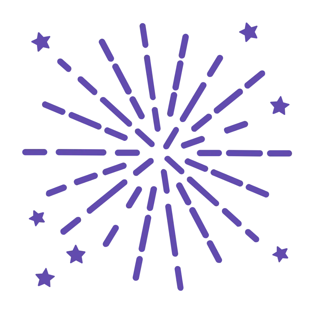 Purple Fireworks Illustration for Celebration