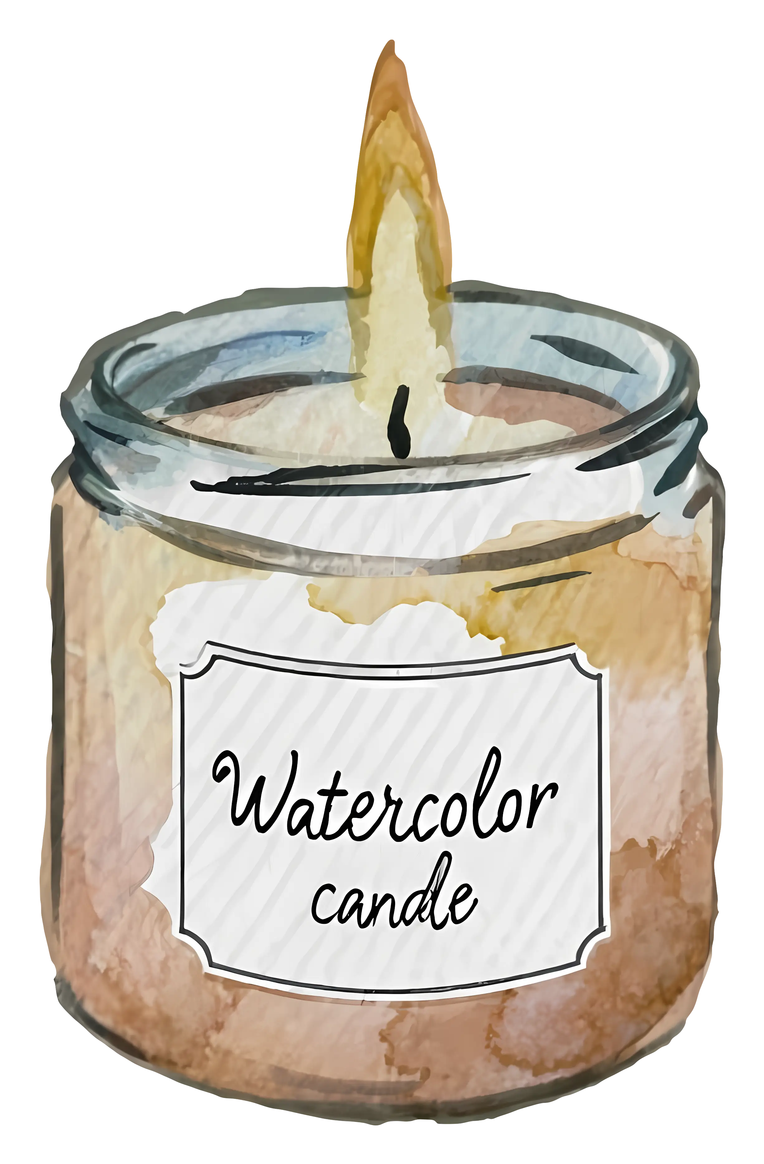 Watercolor Candle in a Jar