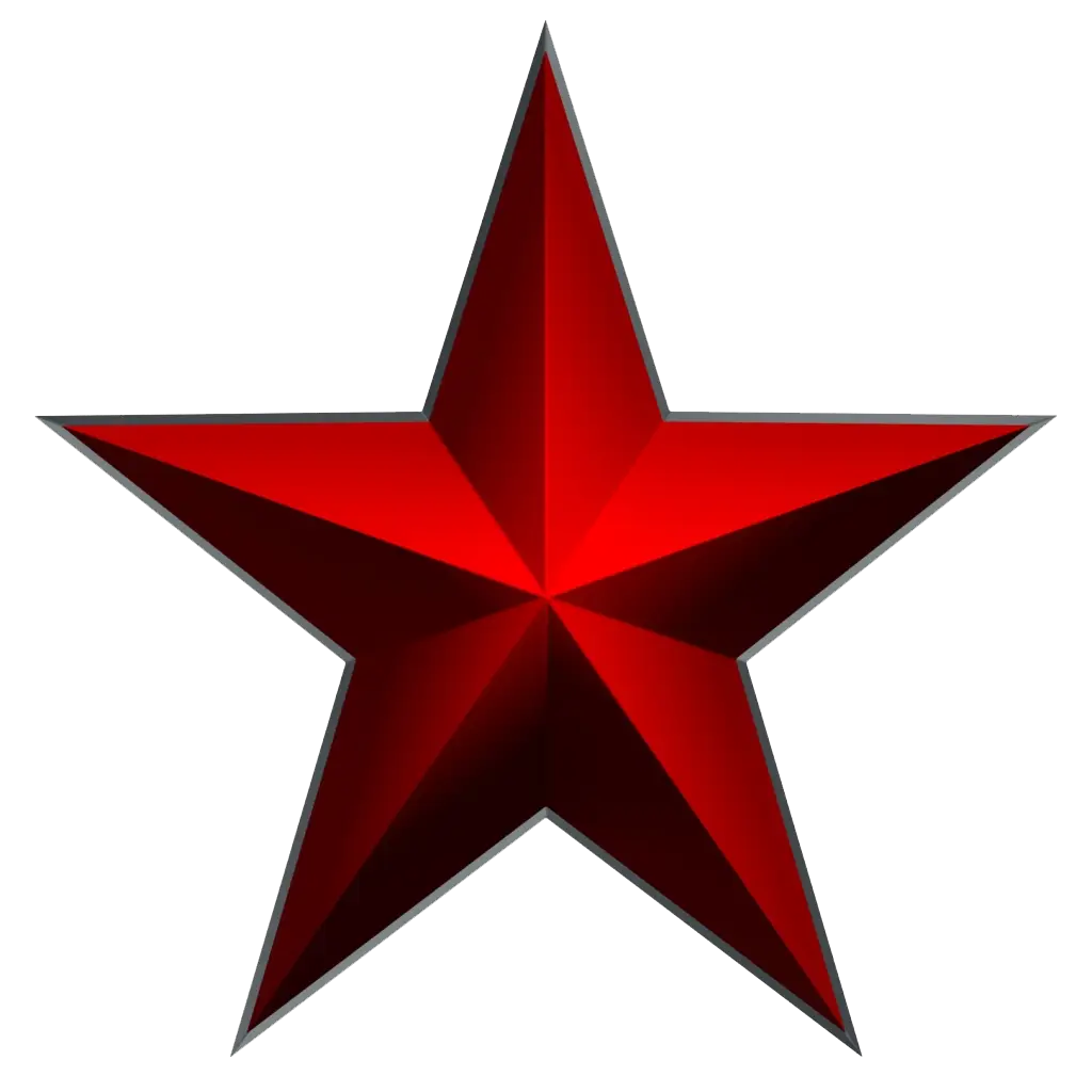 Glowing Red Five-Pointed Star