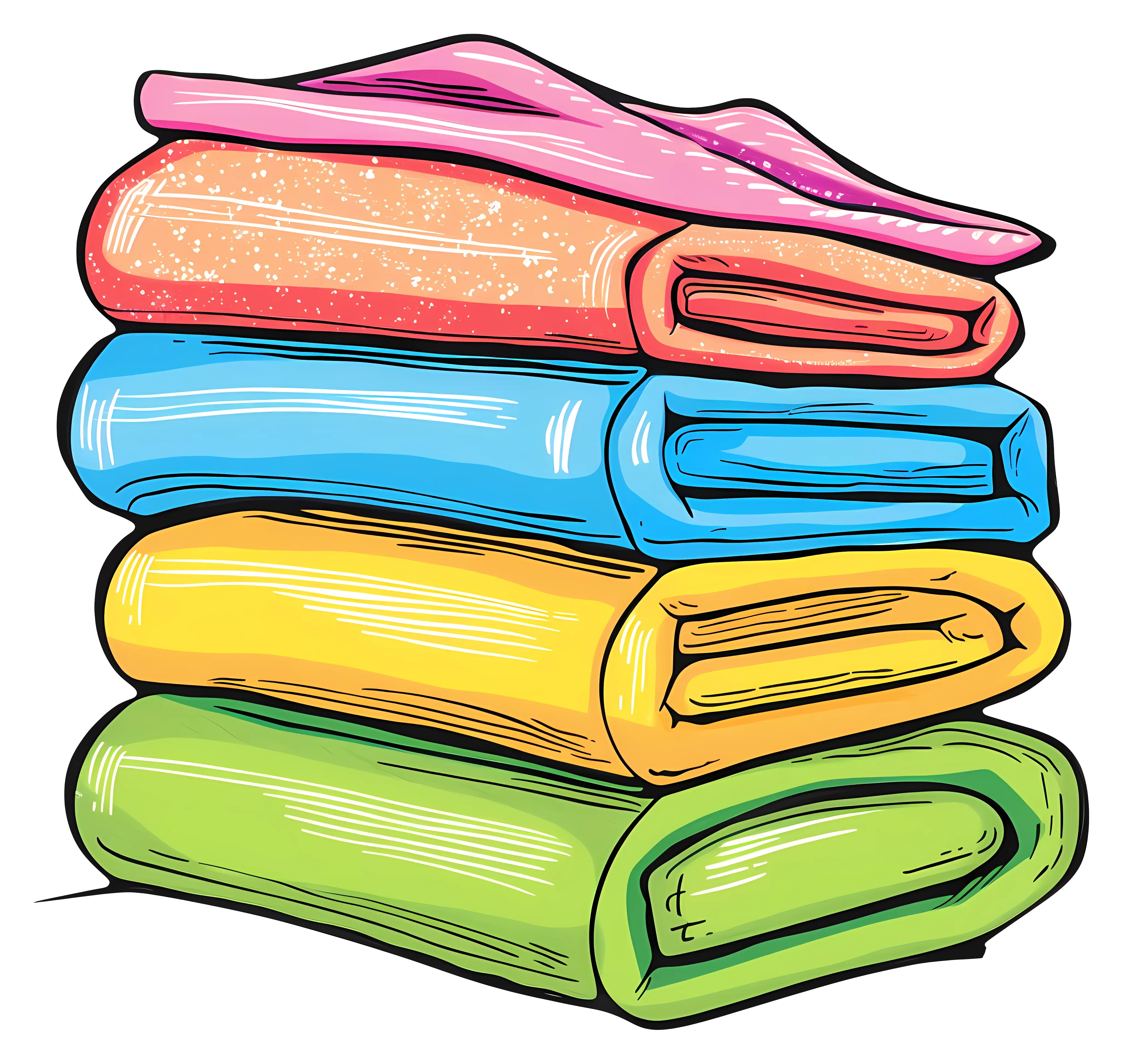 Stack of Colorful Towels