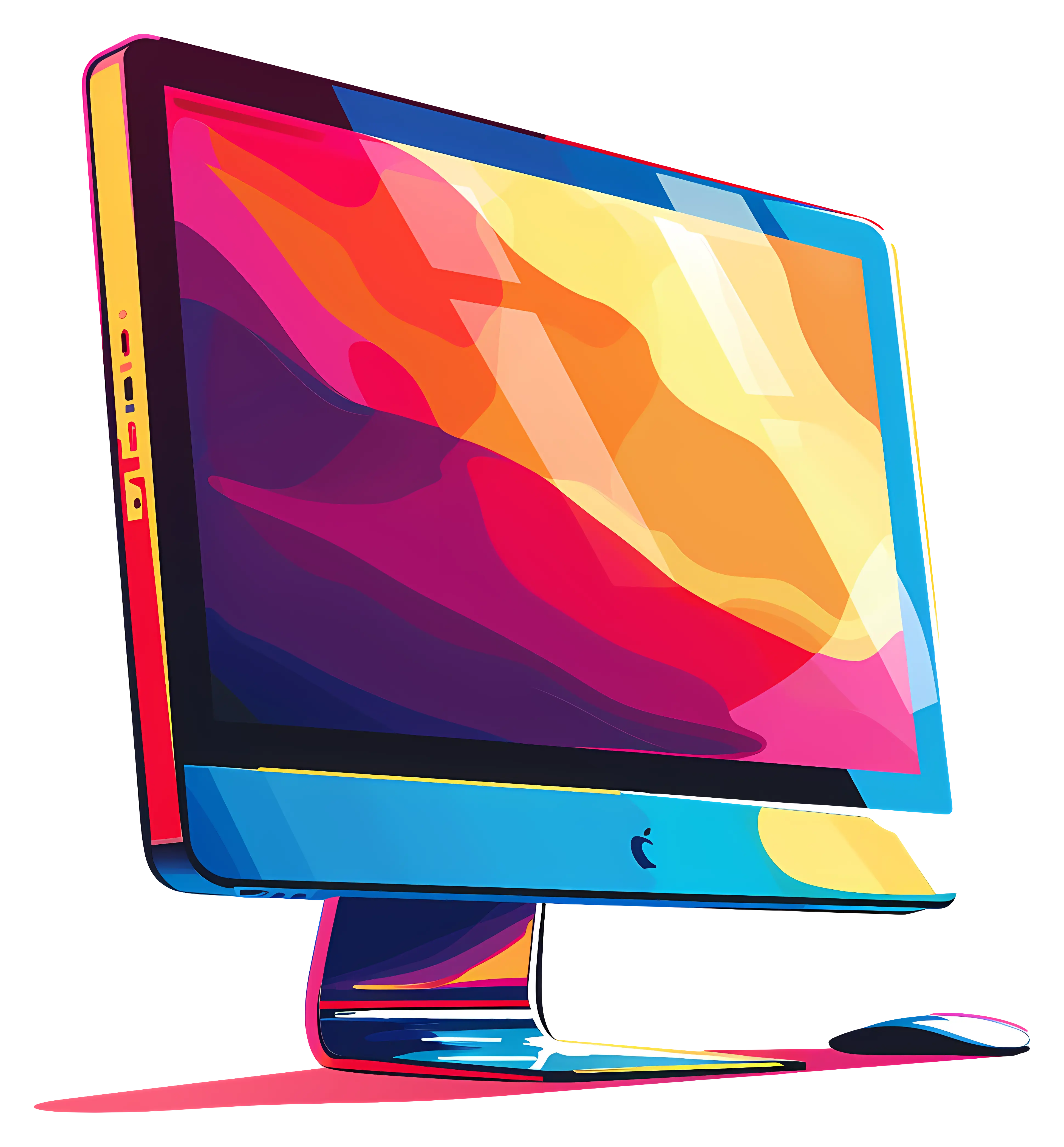 Colorful Computer Monitor Illustration