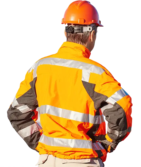 Worker in Orange Safety Jacket