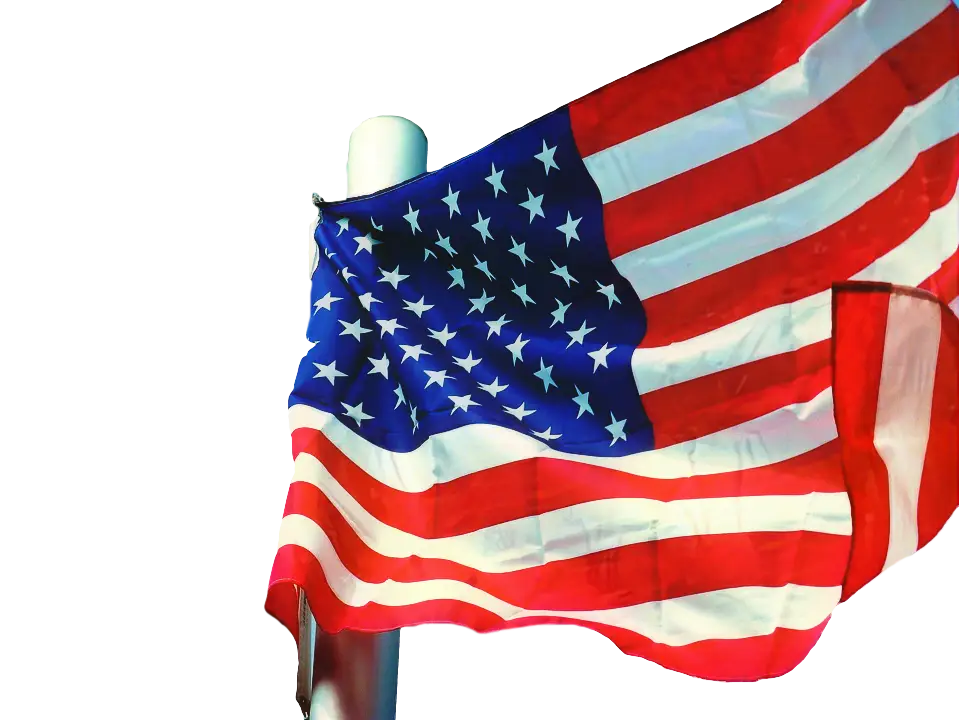 American Flag Waving in the Wind