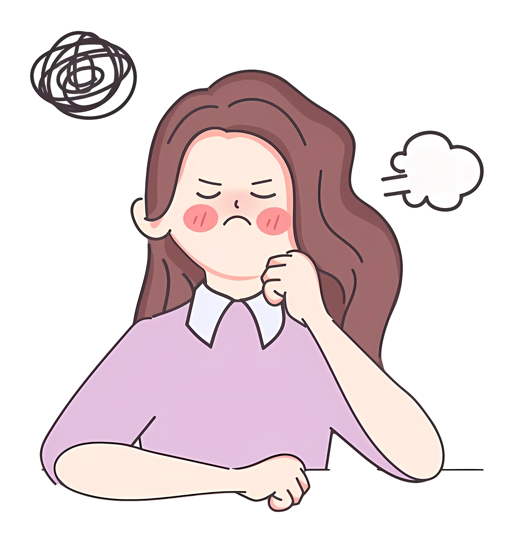 Frustrated Girl Cartoon Illustration