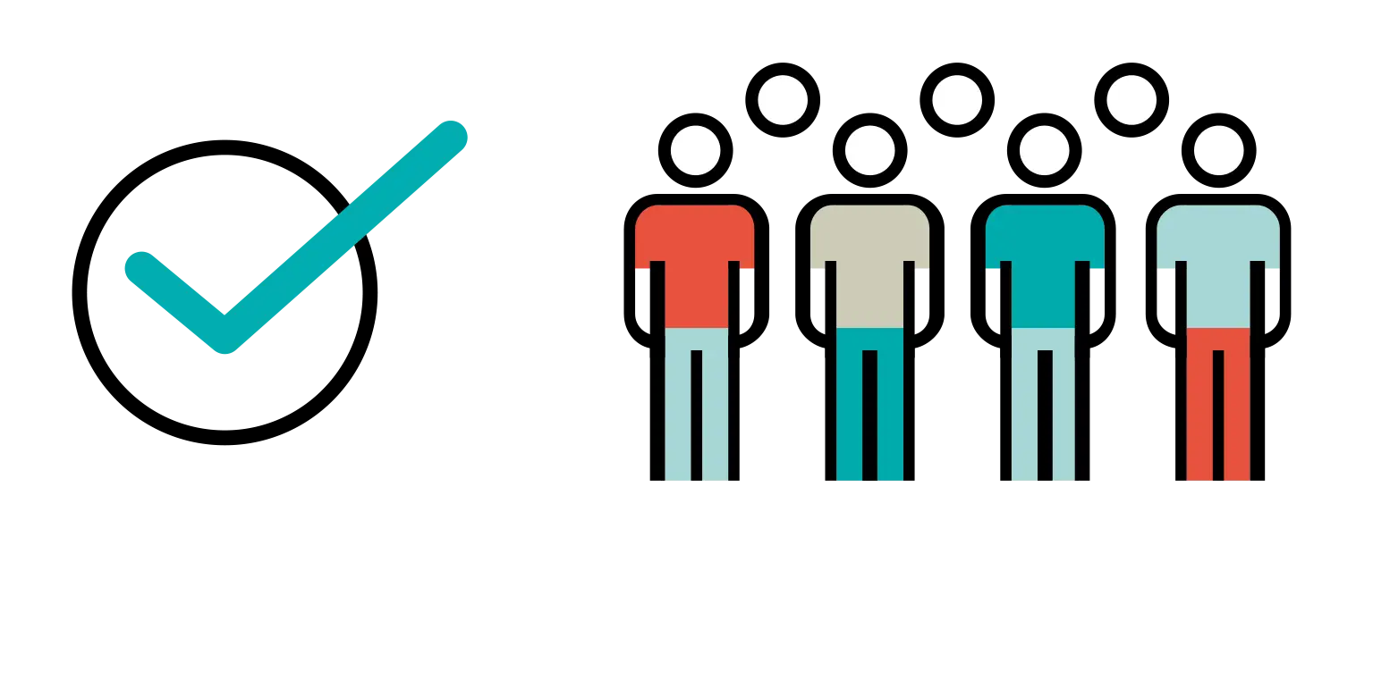 Group of People with Checkmark Icon