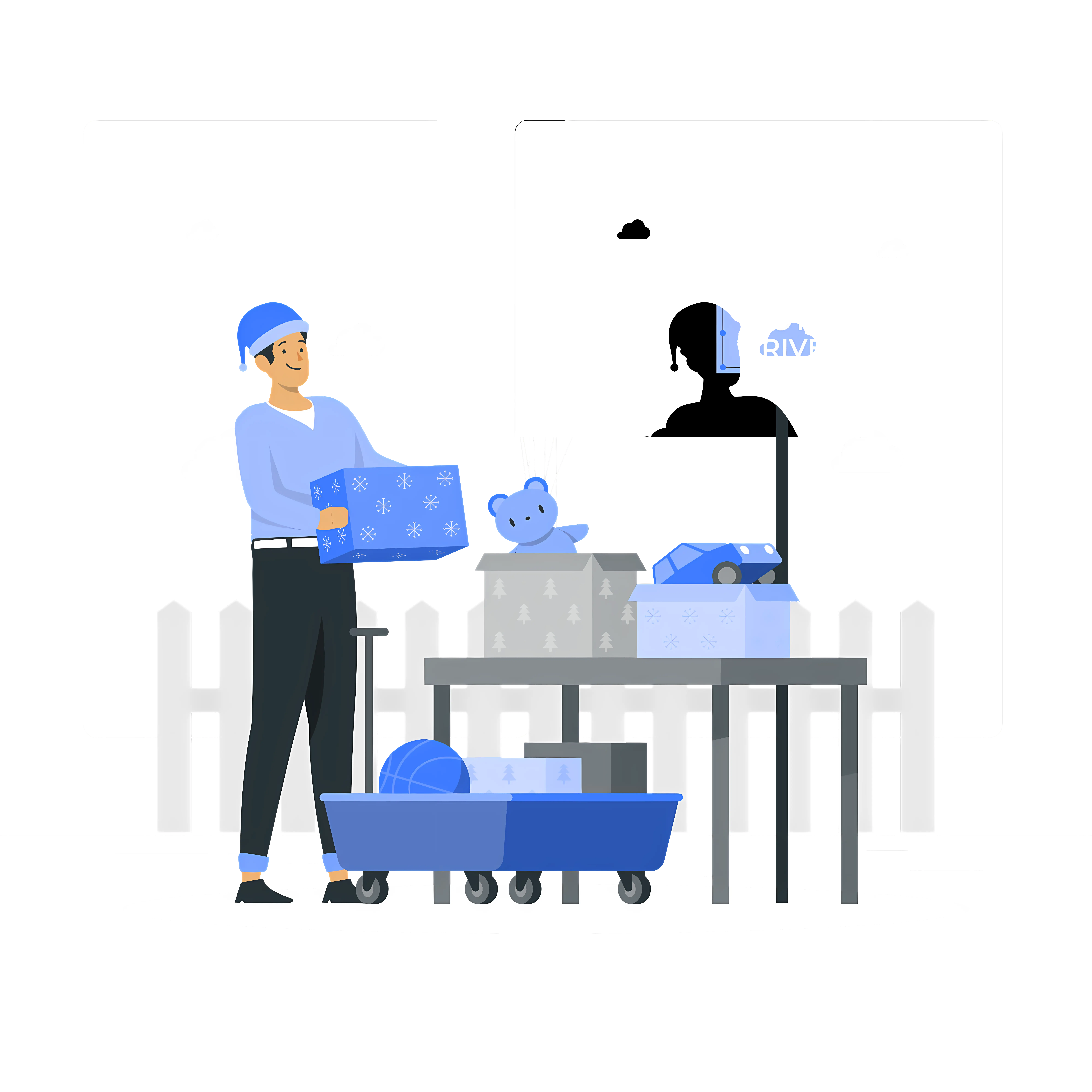 Toy Factory Worker Illustration