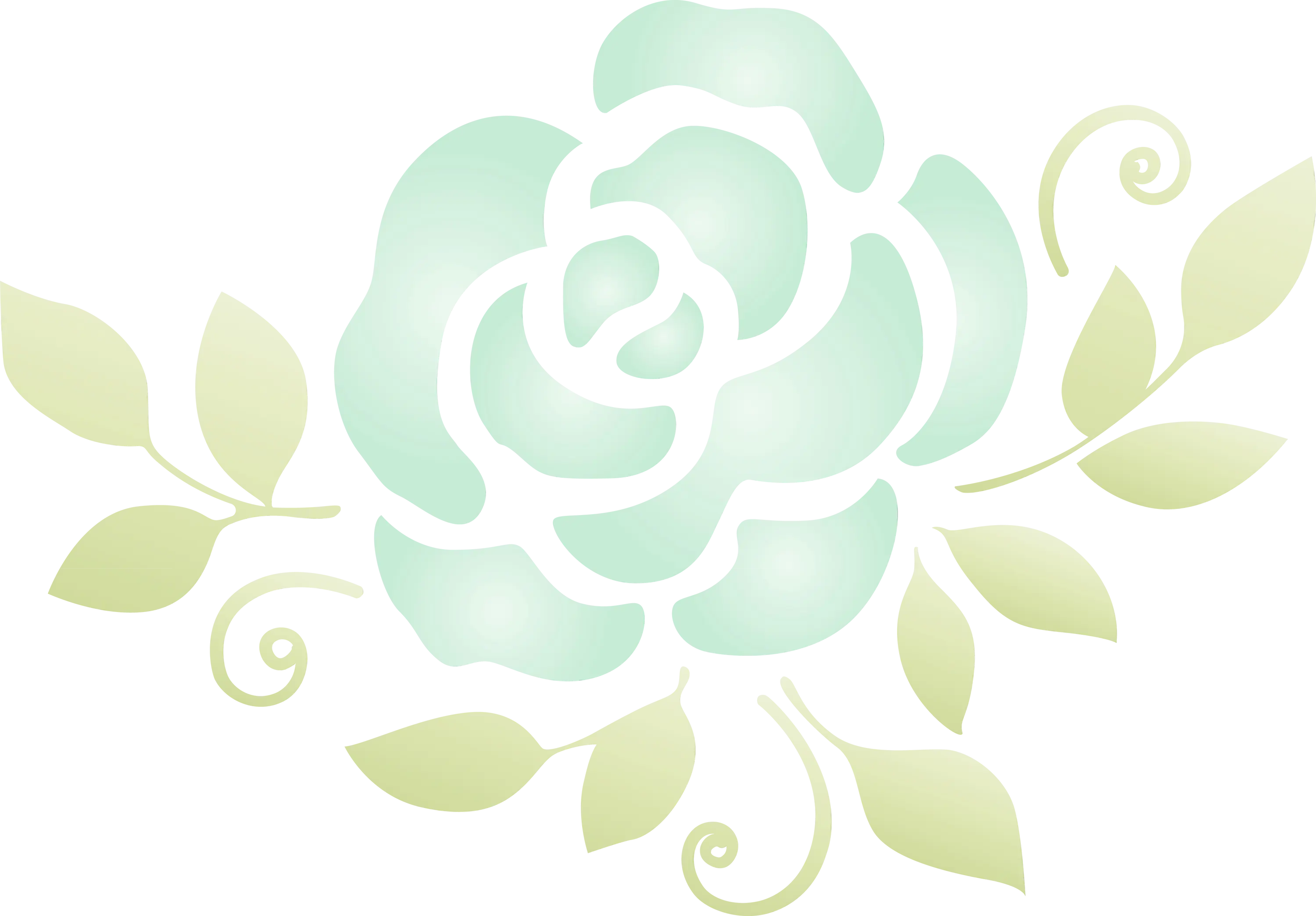 Soft Green Floral Decorative Pattern