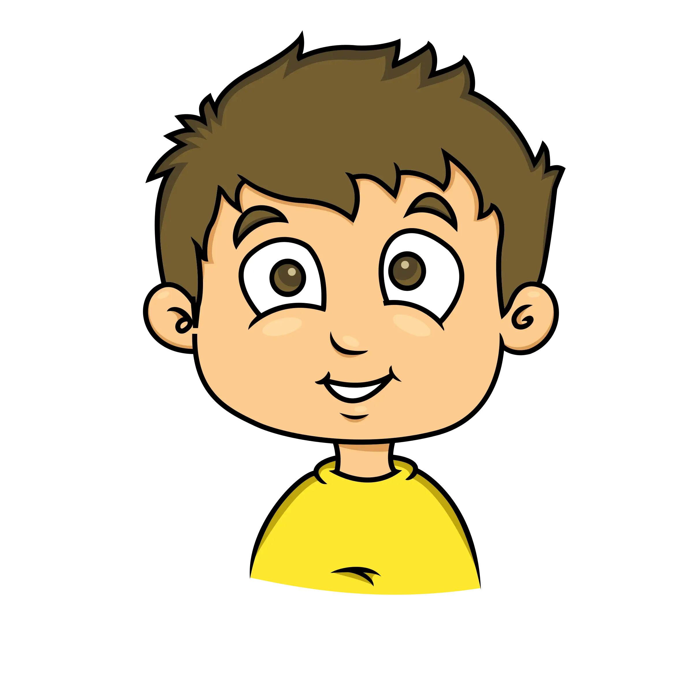 Happy Cartoon Boy Character