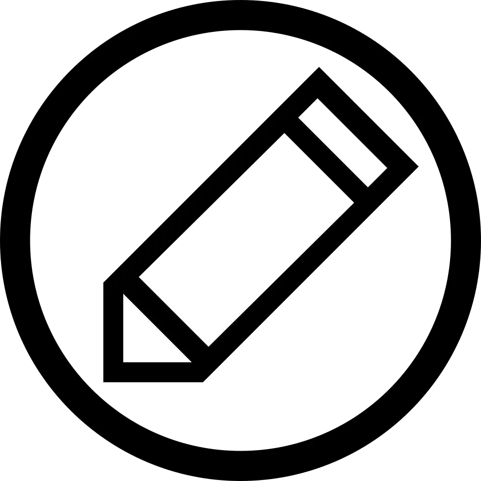 Black Pencil Icon in a Circle Frame