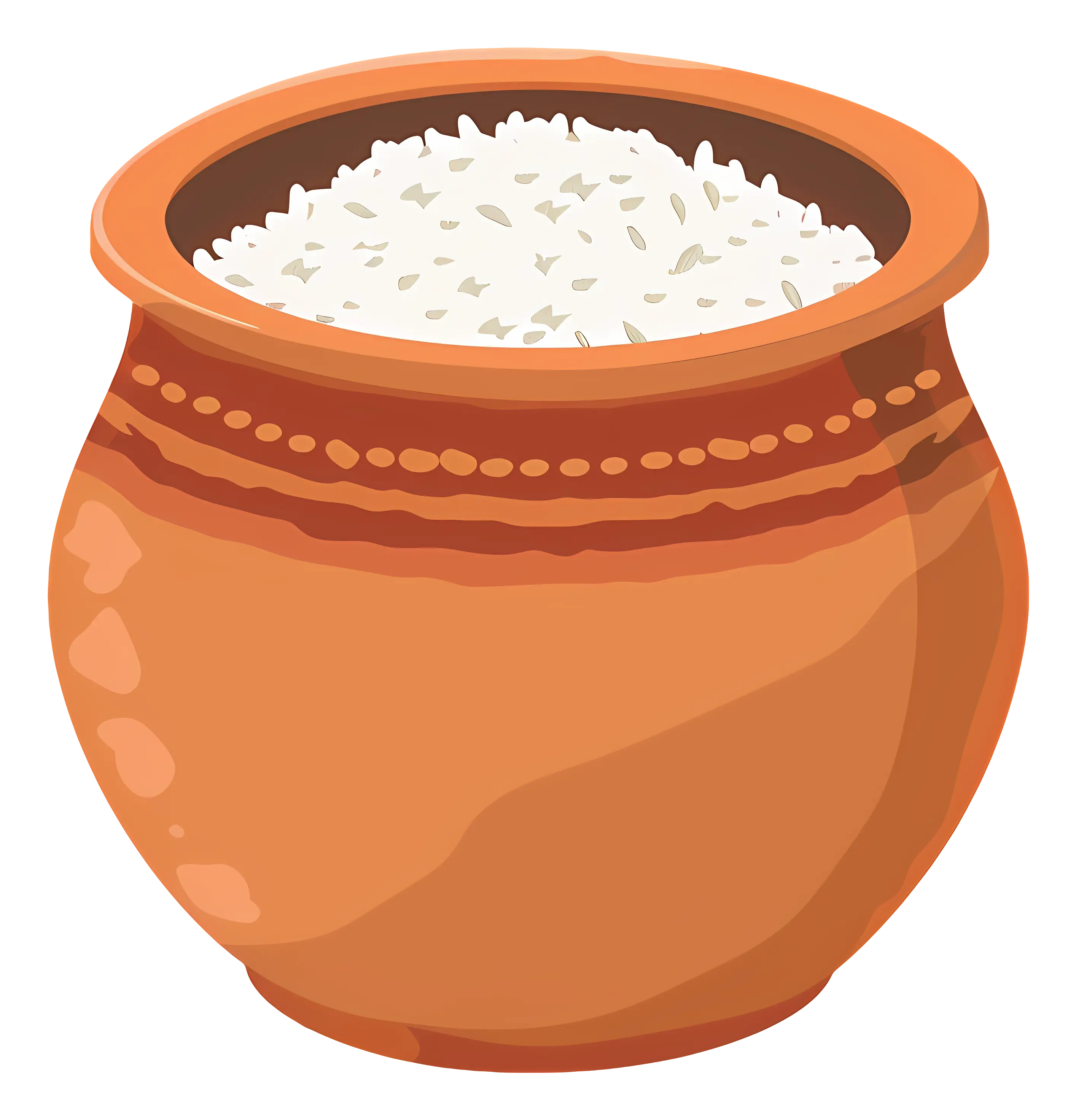 Clay Pot Filled with Rice