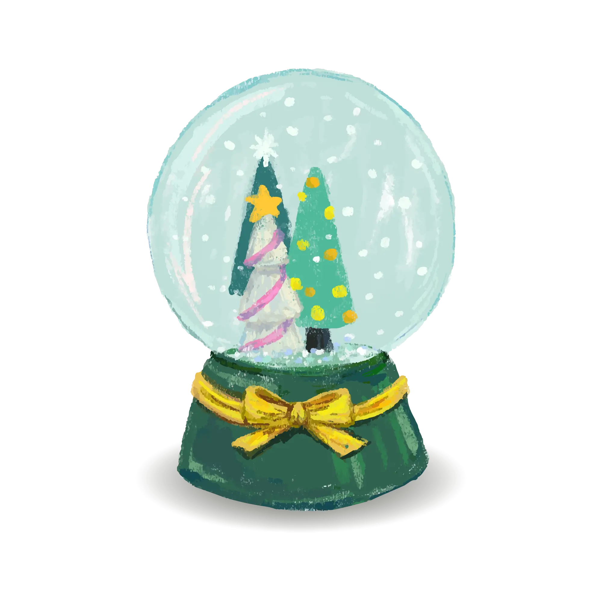 Christmas Snow Globe with Trees