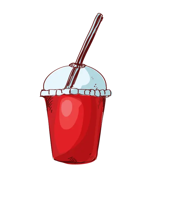 Red Drink Cup with Straw