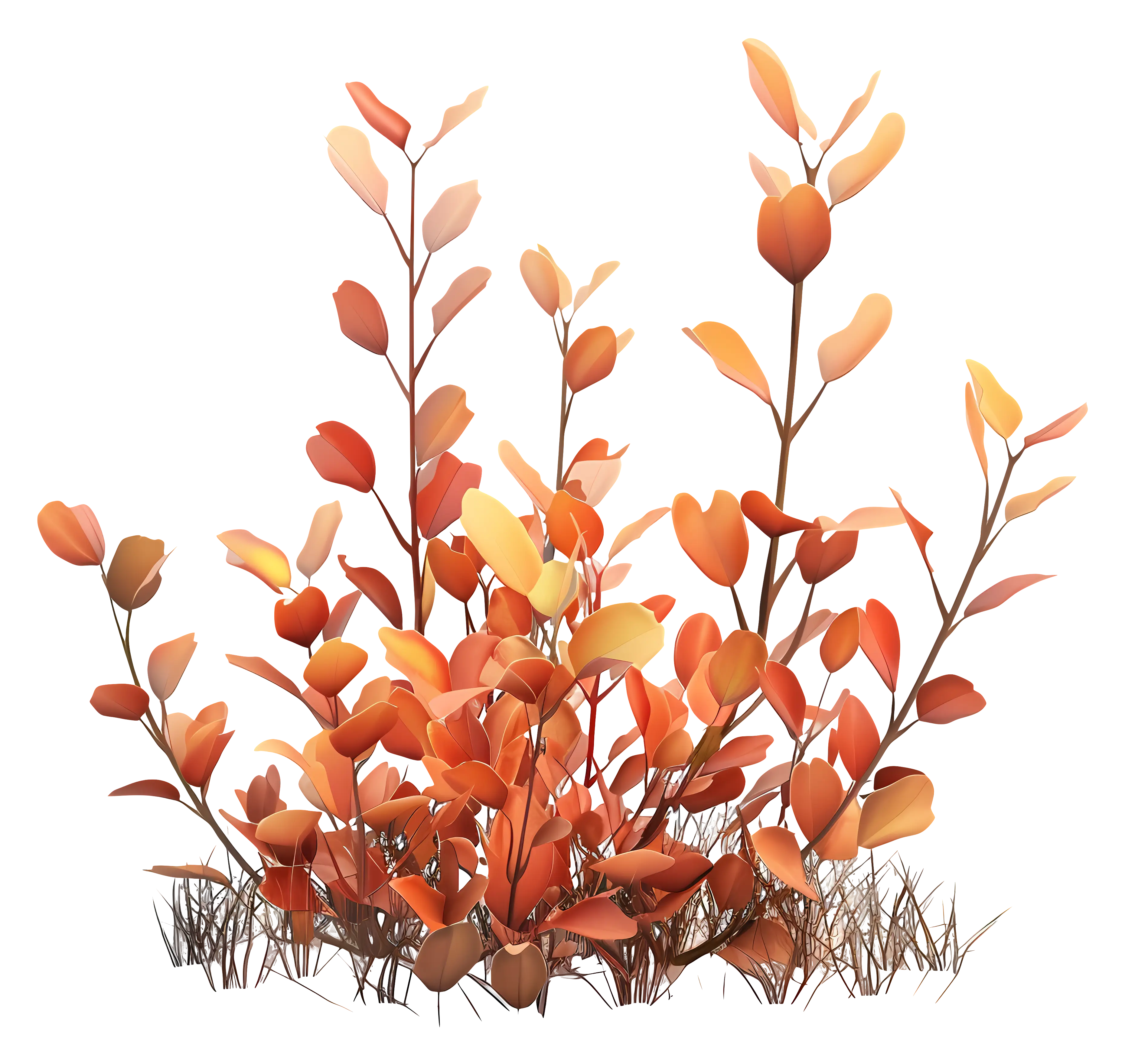Autumn Leaves on a Shrub