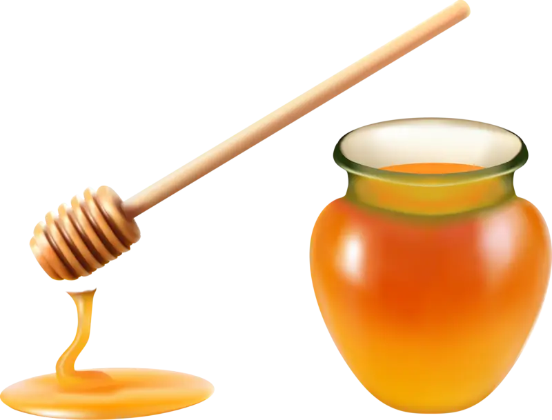 Honey Jar with Wooden Dipper