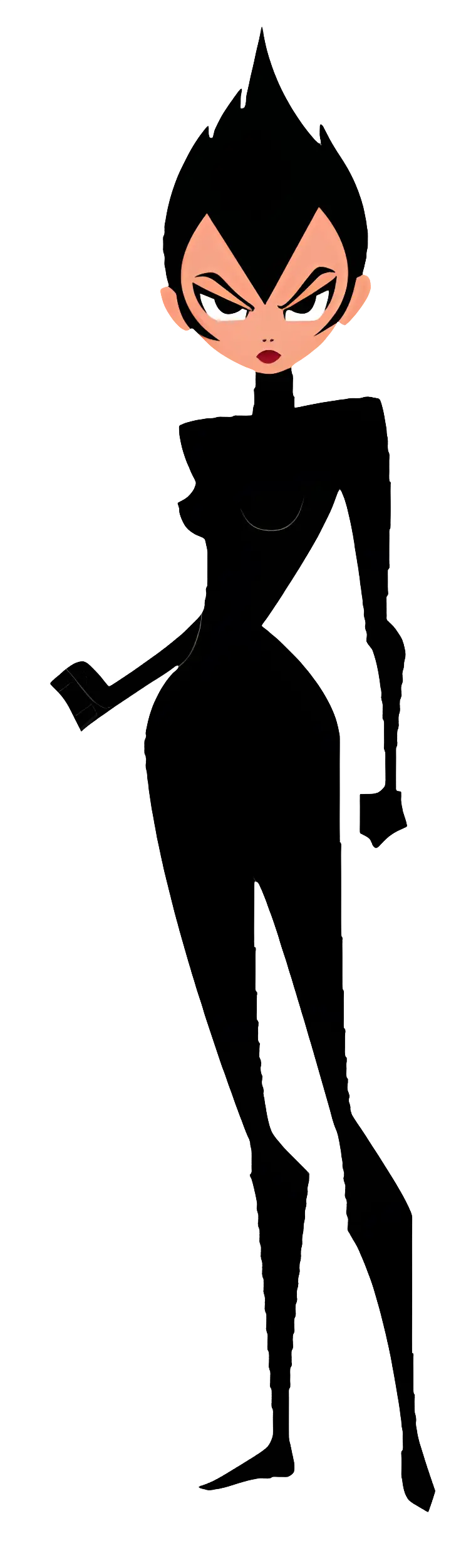 Stylish Cartoon Character in Black