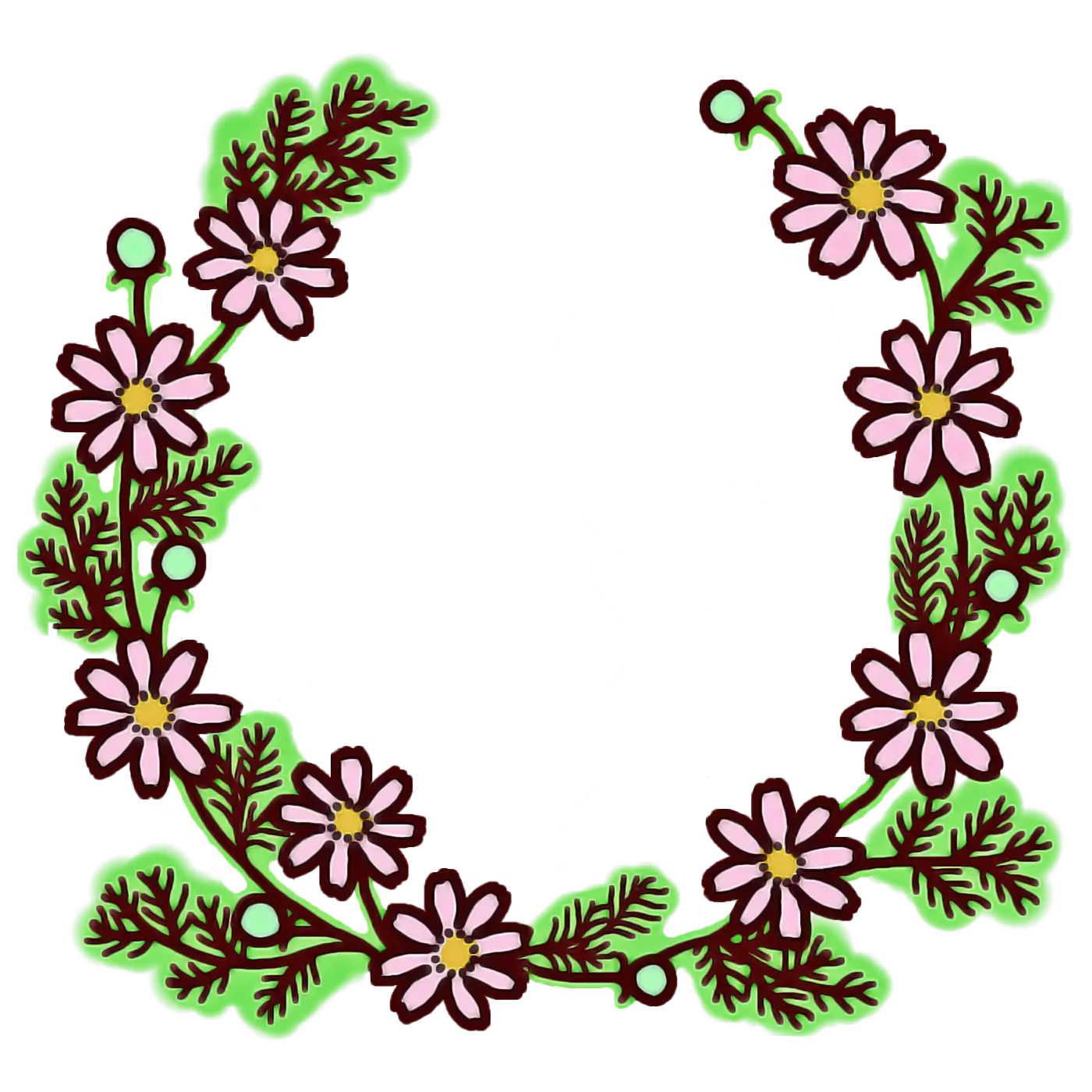 Floral Wreath with Pink Flowers