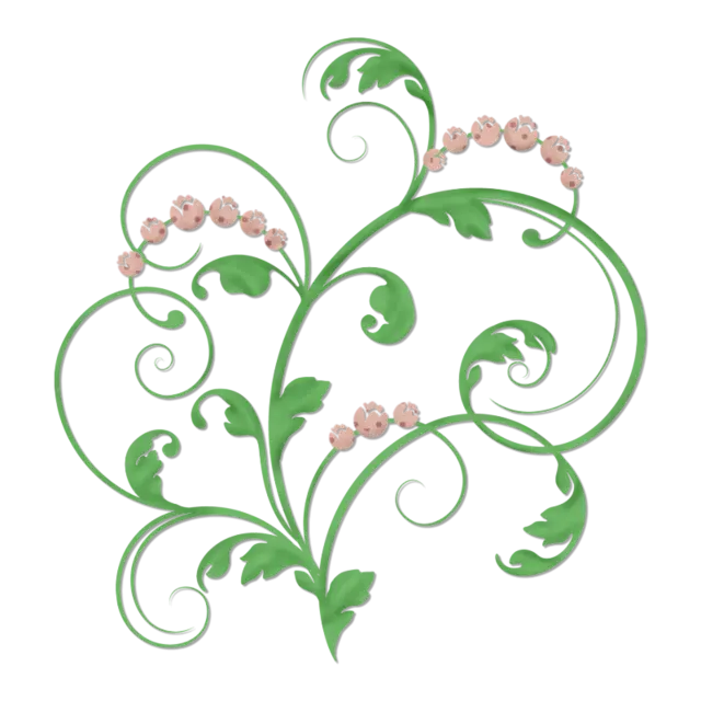 Graceful Green Floral Vine Artwork