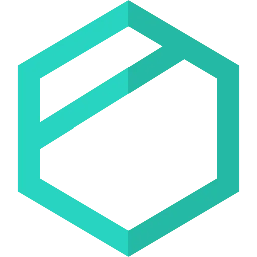 Teal Hexagonal Logo with Stripe