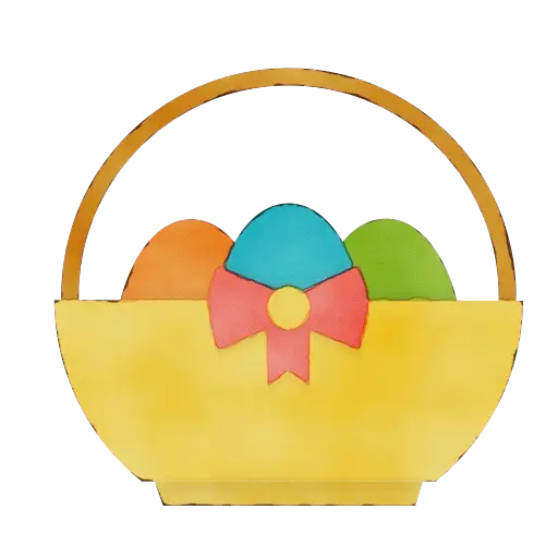 Basket of Easter Eggs in Bright Colors