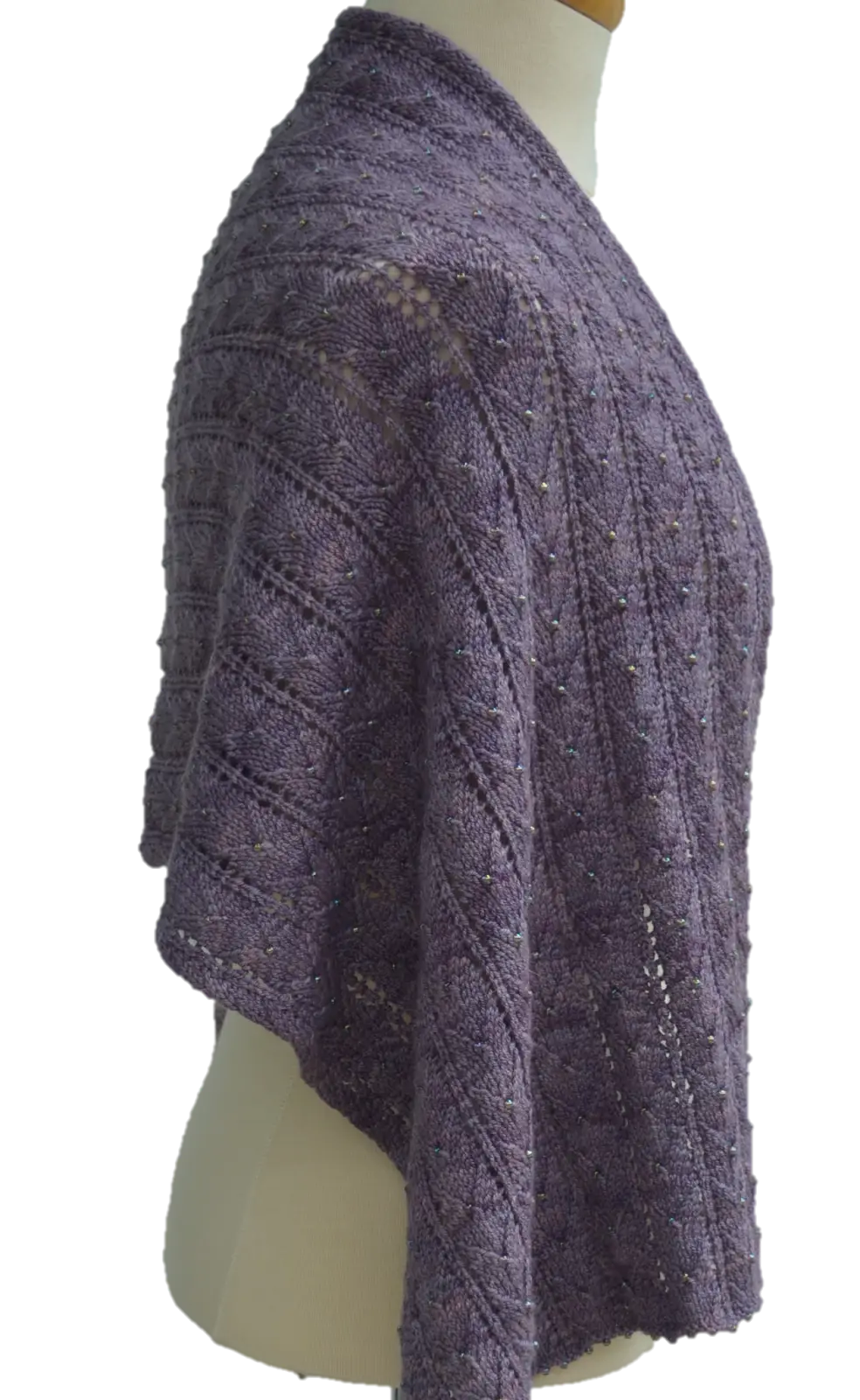 Purple Knitted Shawl