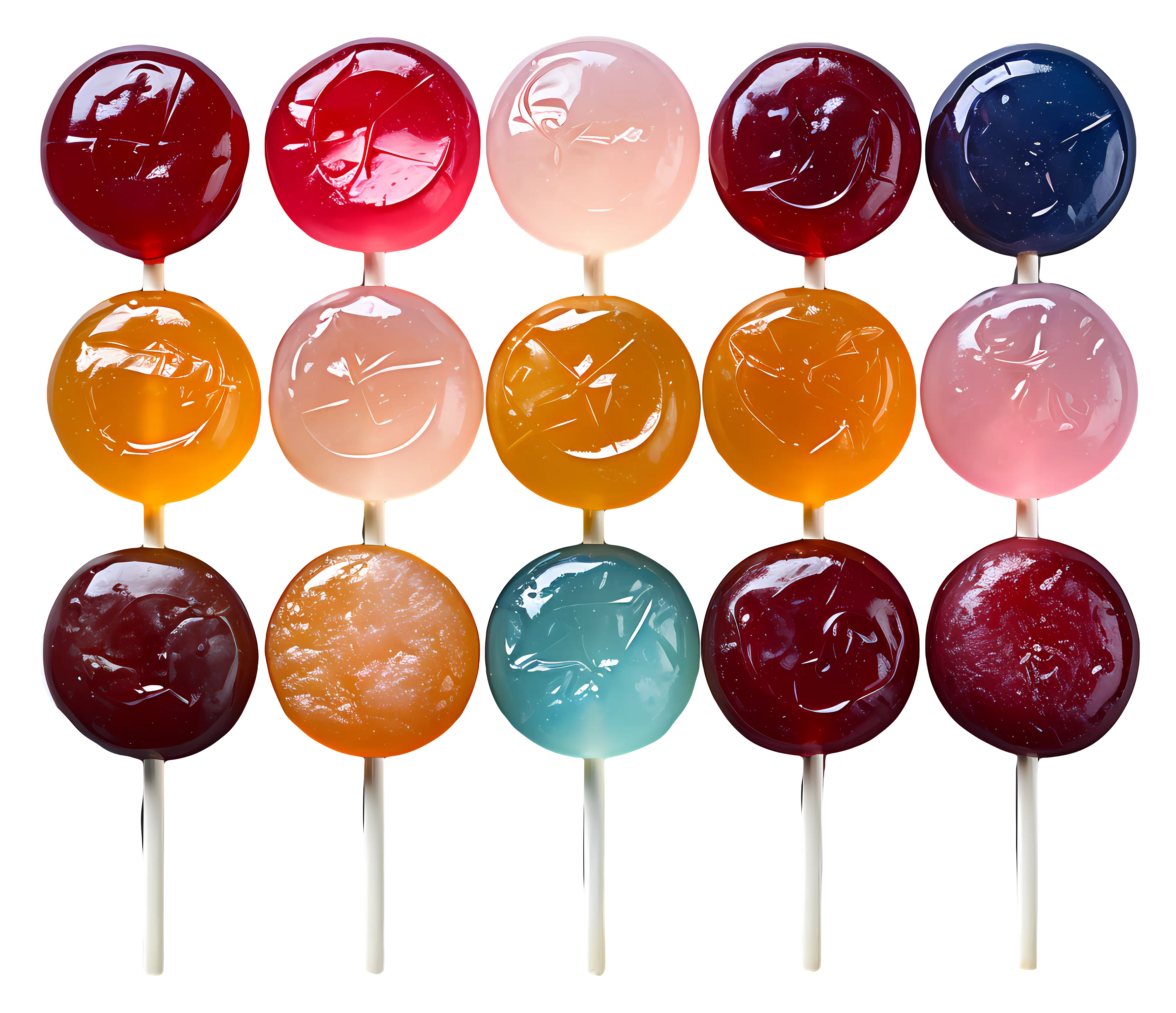 Colorful Array of Lollipops with Glossy Finish