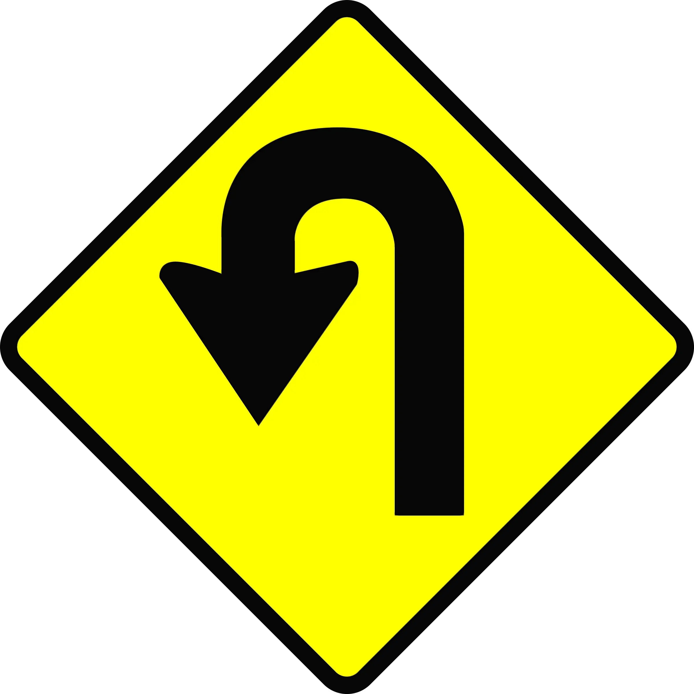 U-Turn Road Sign for Traffic Safety