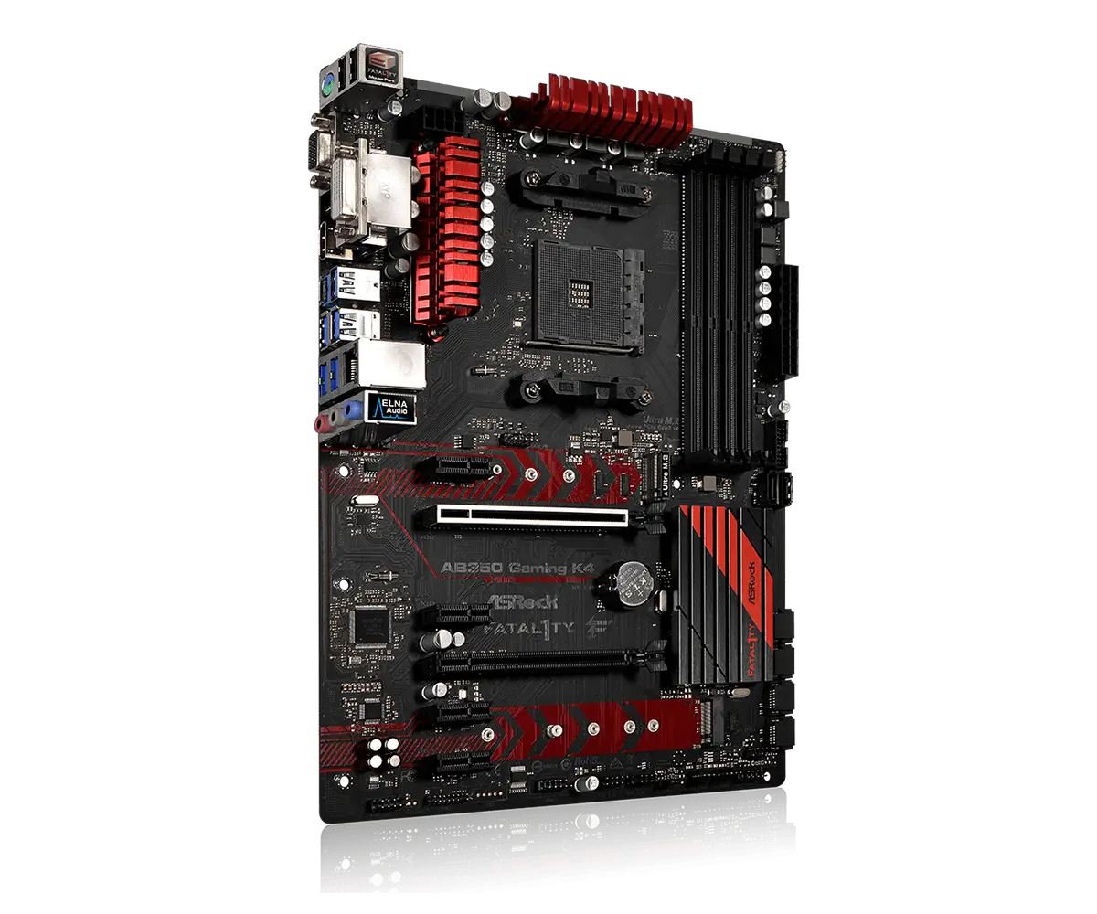 Computer Motherboard in Black and Red Design