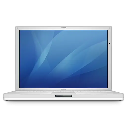 White Laptop with Blue Screen