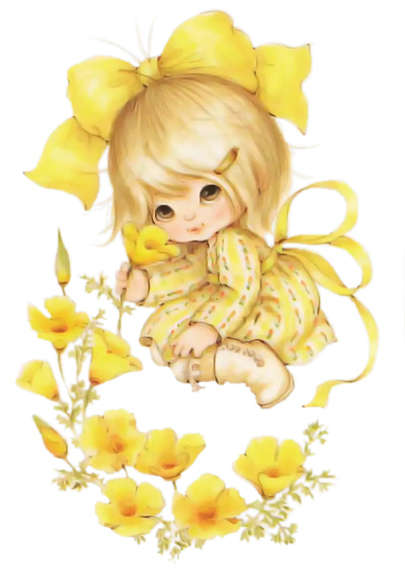 Adorable Little Girl with Yellow Bow