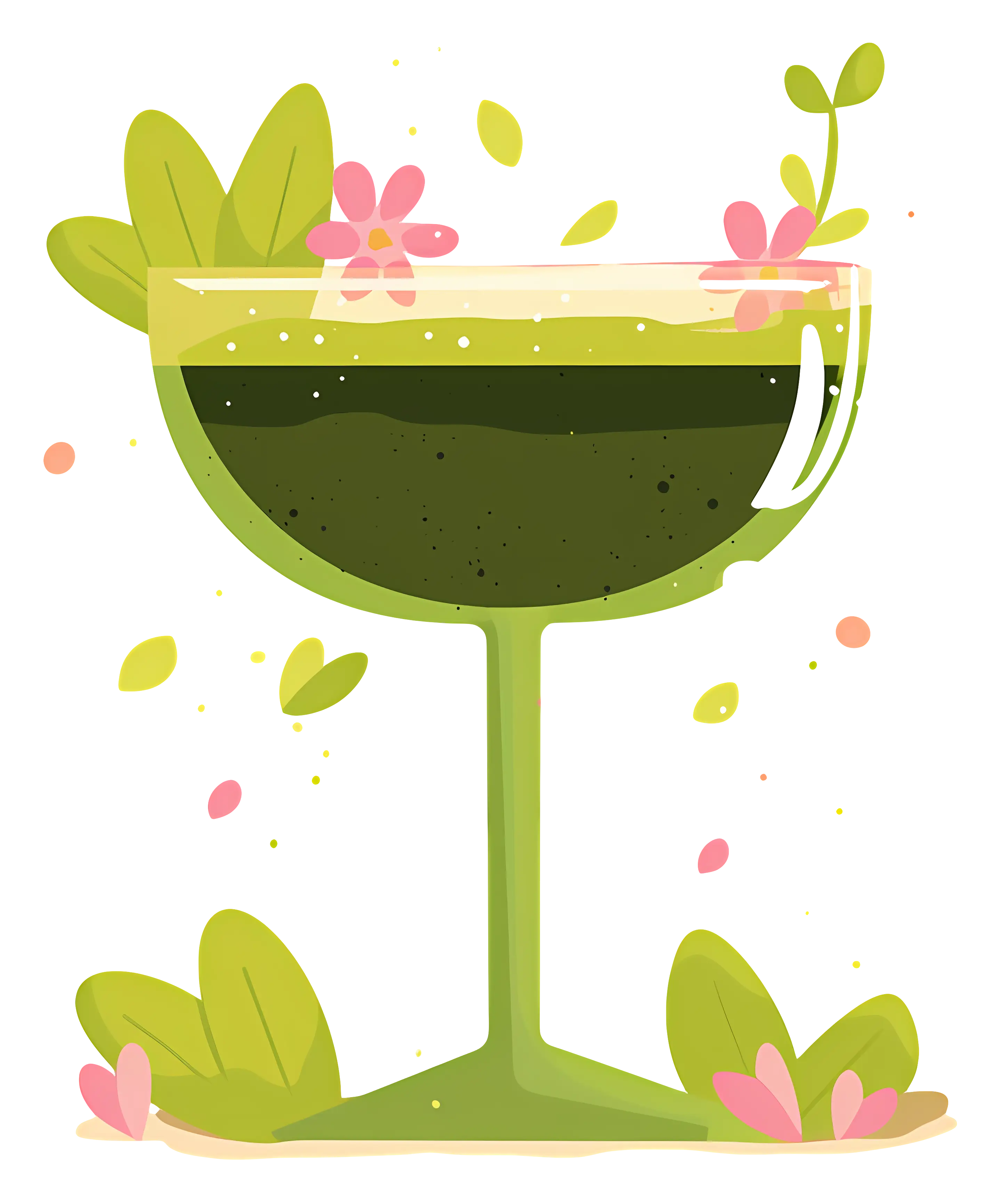 Green Drink with Leaves
