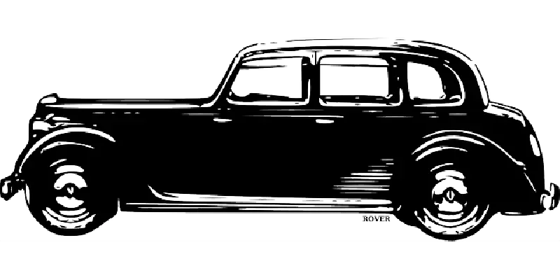Vintage Black Car Sketch Illustration
