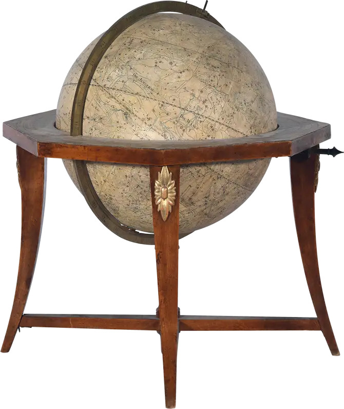 Antique Globe on Wooden Stand