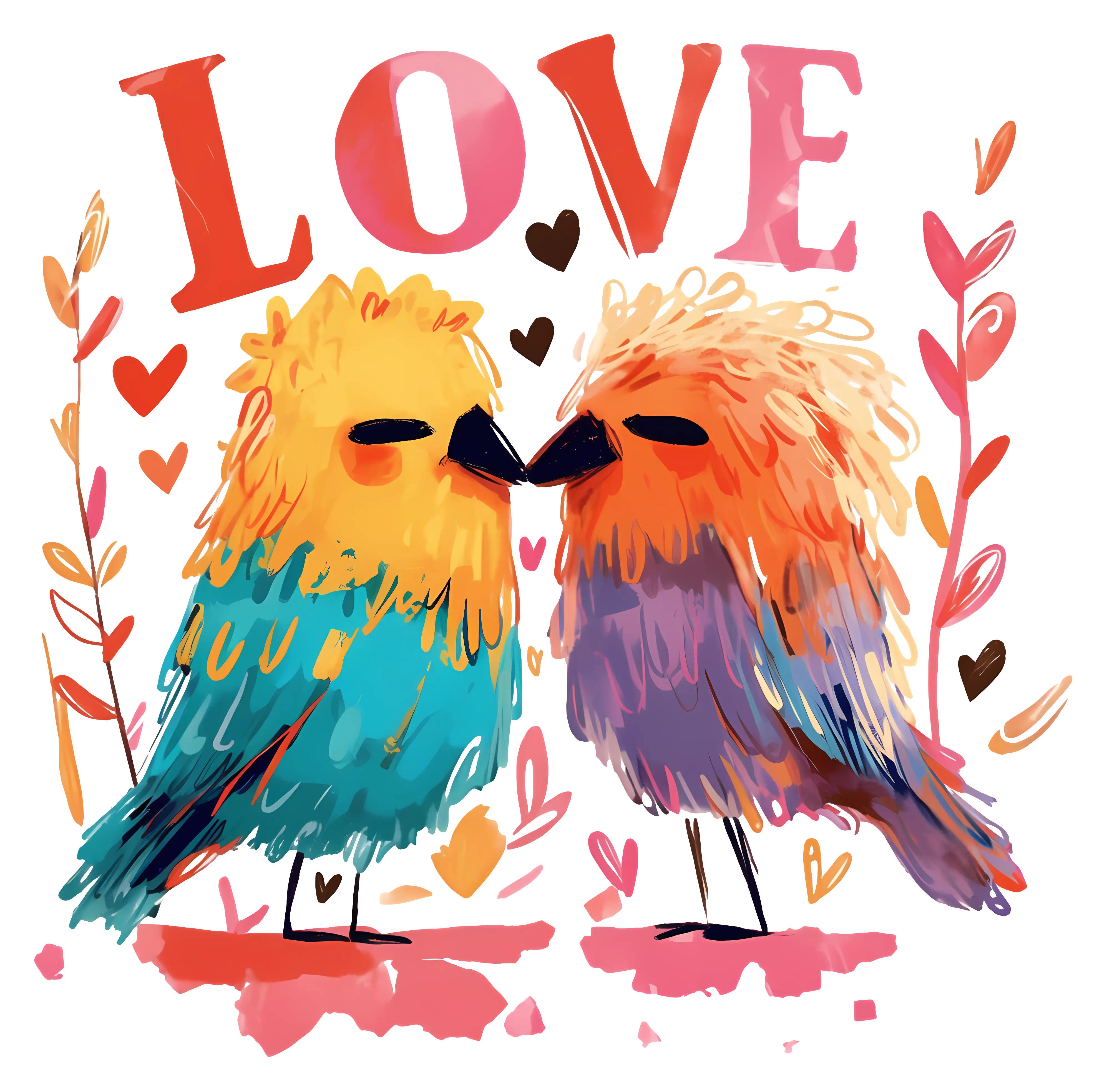 Colorful Love Birds