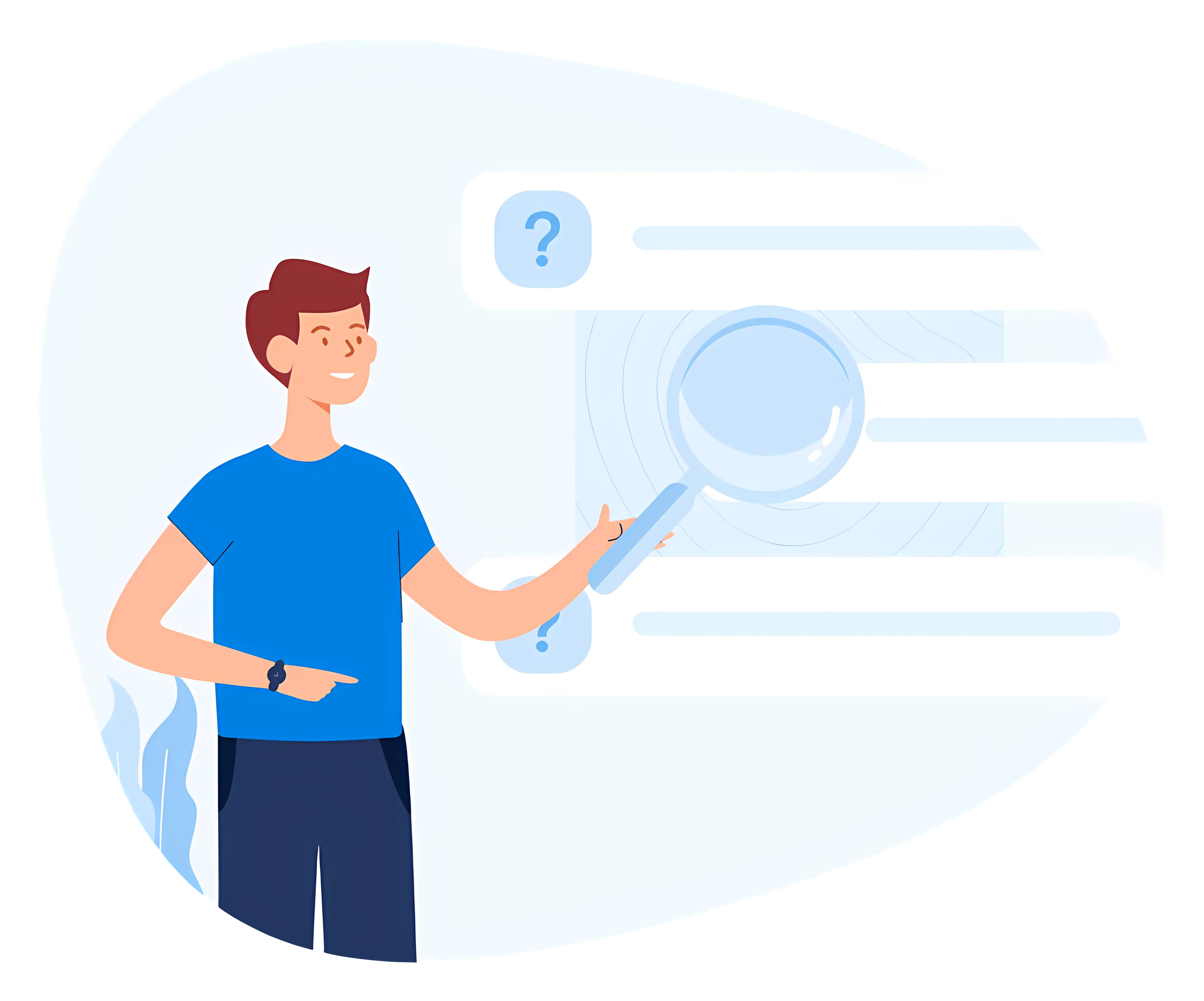 Man Searching with Magnifying Glass