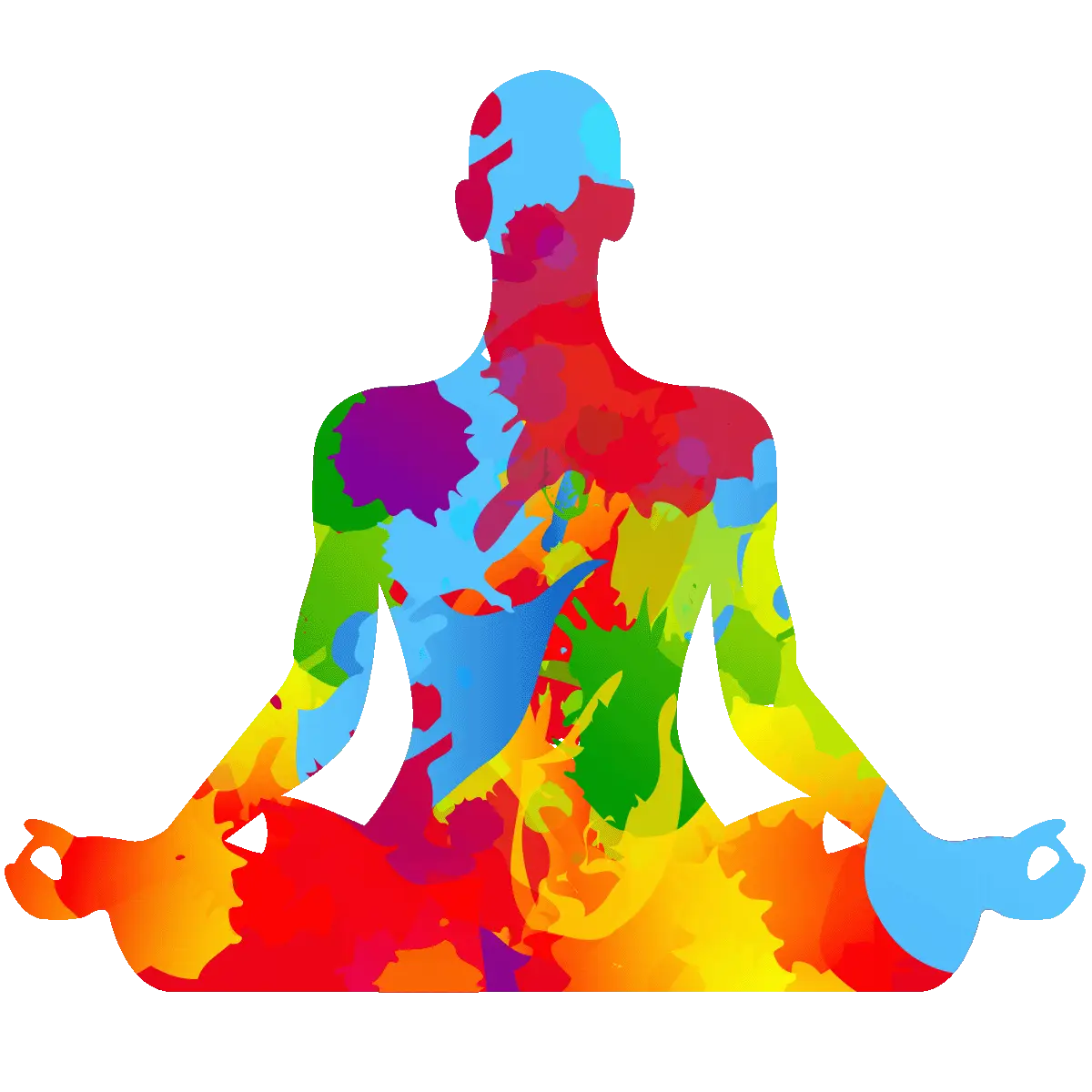 Colorful Yoga Silhouette in Meditation Pose