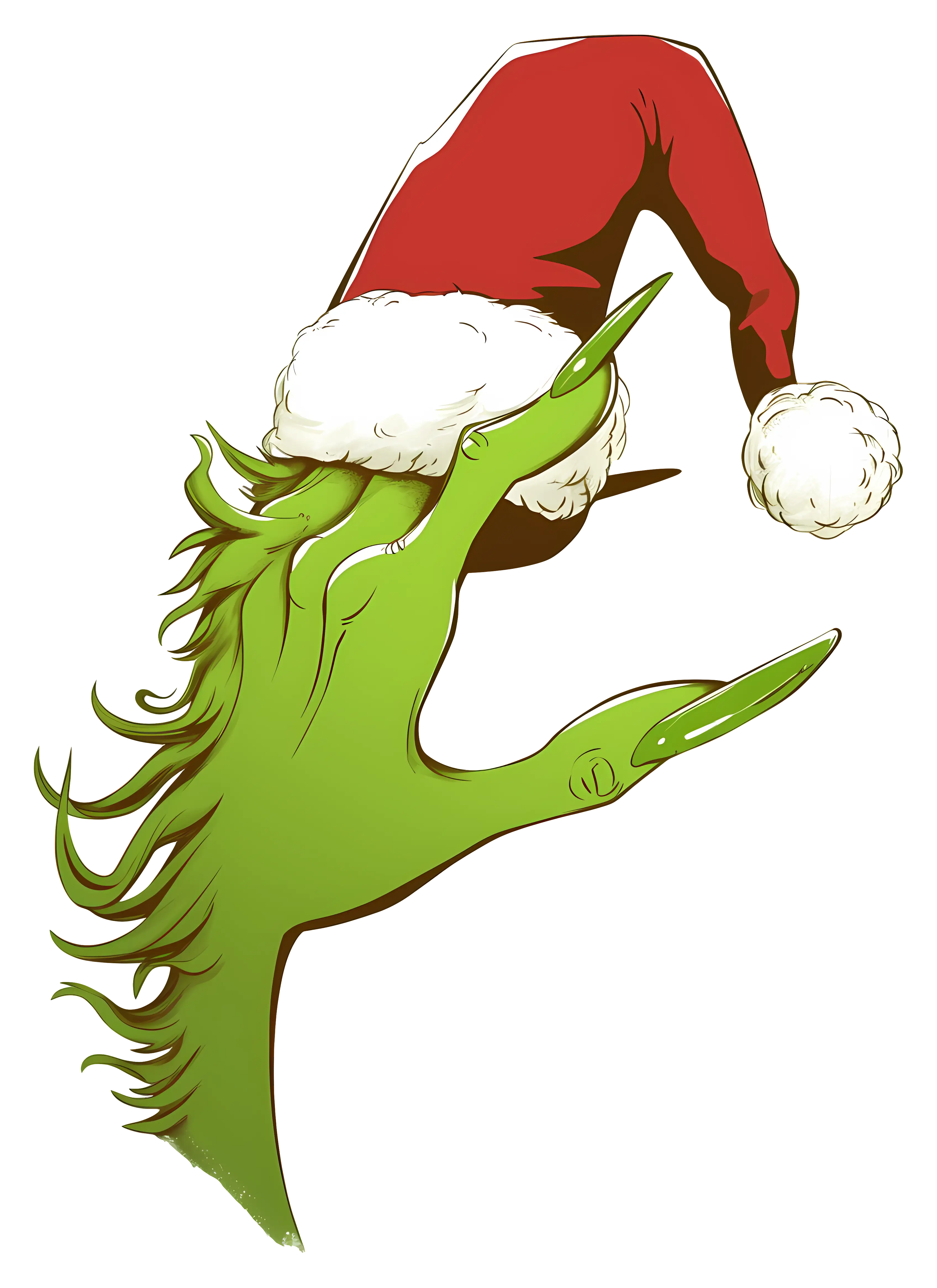 Green Clawed Hand with Santa Hat