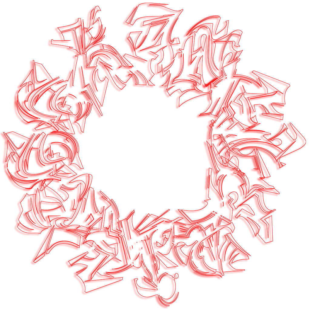 Red Abstract Graffiti Art