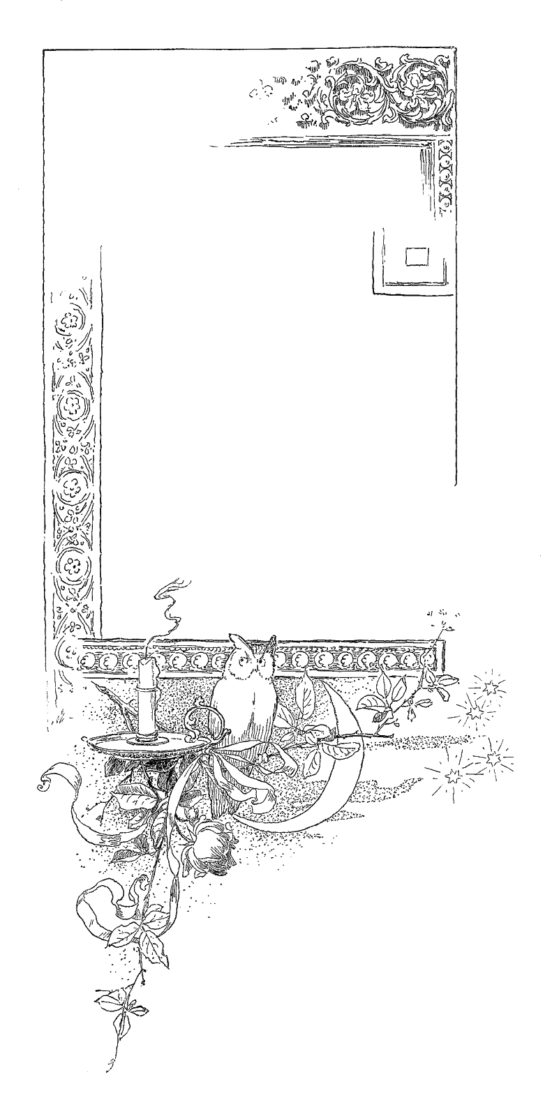 Decorative Black and White Drawing